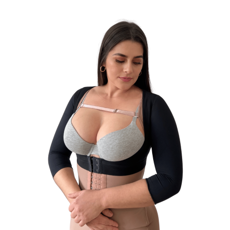 Sujetador Postoperatorio Senos Libres con Mangas | Compresión y Soporte